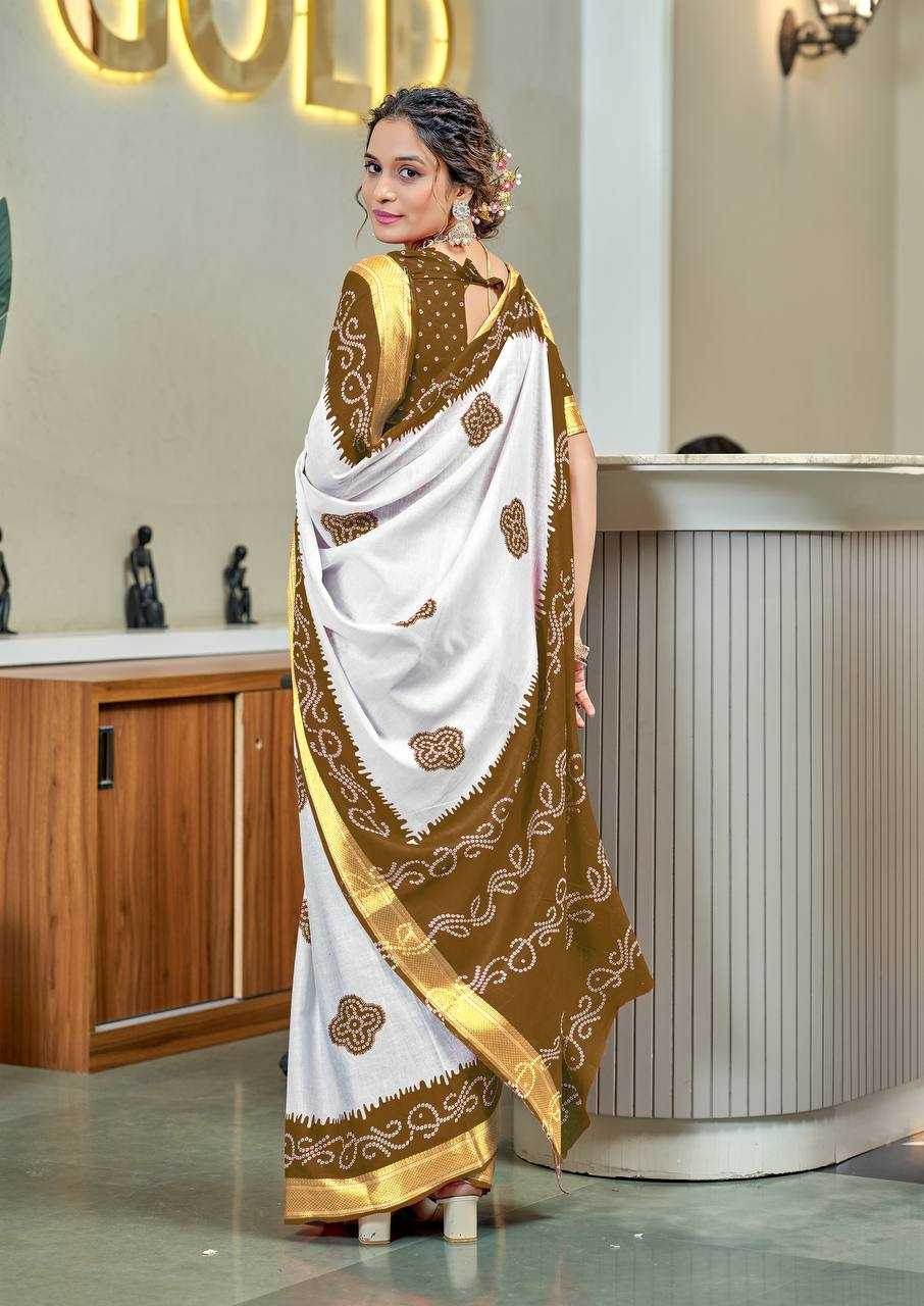 Bandhani Printed Cotton Sarees - MYLUXURY LANE ENTERPRISE